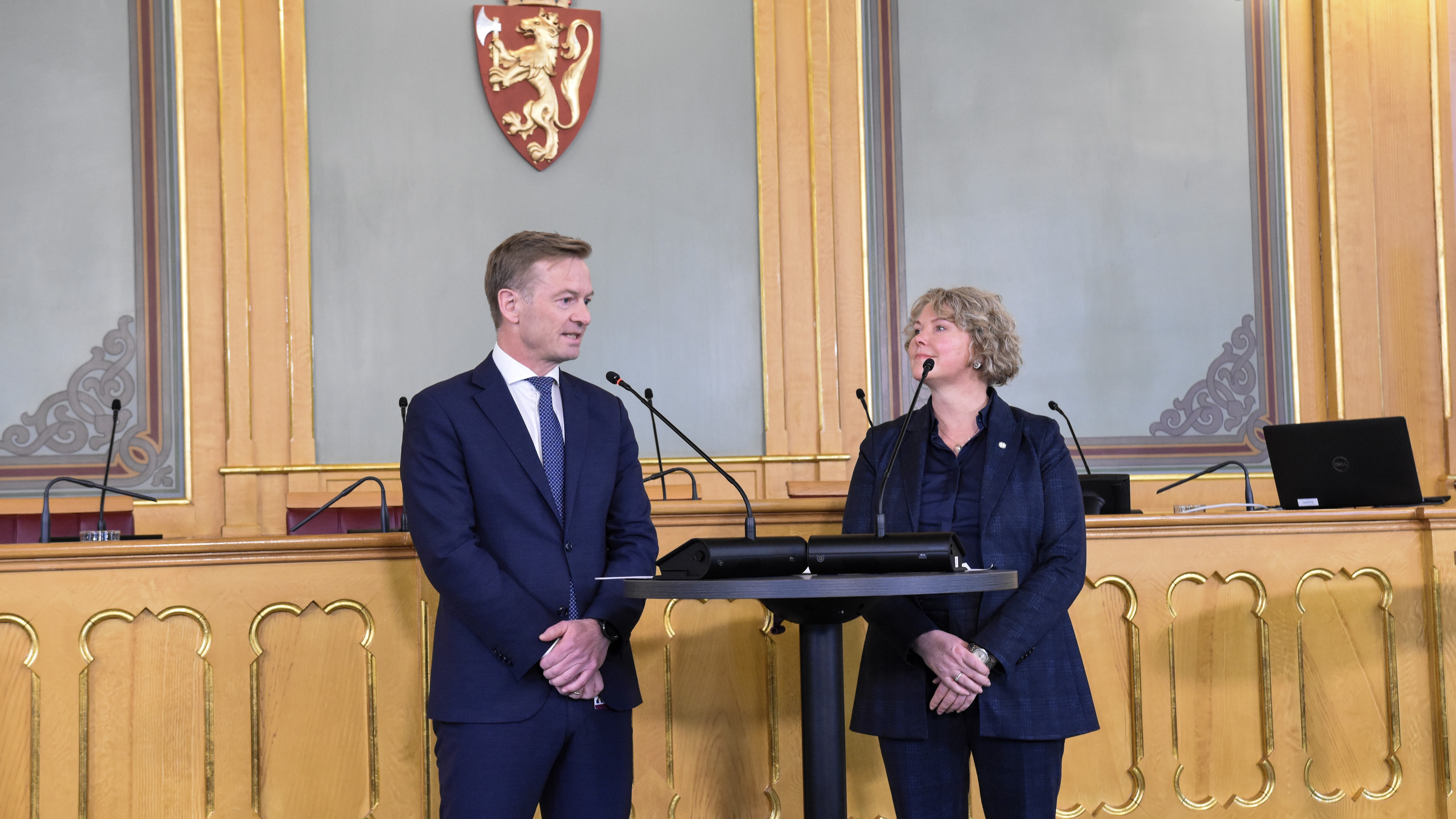 Helge Orten (H), Anne Beathe Tvinnereim (Sp),lagtingssal, Stortinget, Oslo 