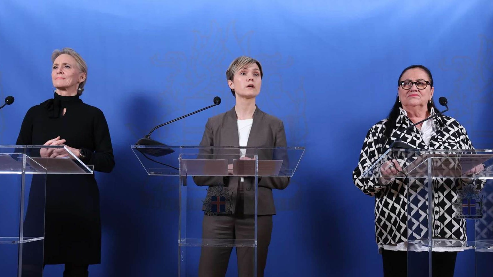 Inga Sæland, med statsminister og utenriksminister,foto: regjeringen Island